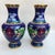 Blue Pair of Vintage Cloisonné Enamel Dragon Vases – Sapphire Blue Ground, Gilded Accents For Sale - Image 8 of 9