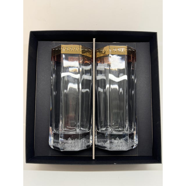Medusa Dor Longdrink Glasses by Versace for Rosenthal, 1990s, Set of 2, in Flawless conditions. Designed 1990 to 1999 This...