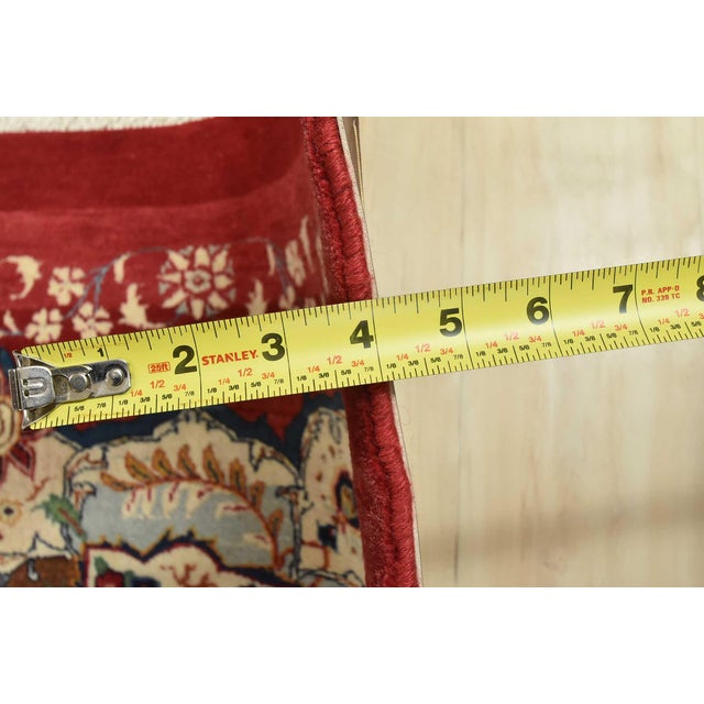 Kashan Rug 9’11” X 13′ Red Wool Vintage Traditional Hand-Knotted Carpet For Sale - Image 13 of 15