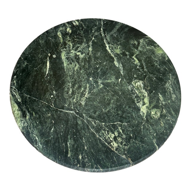 Round Green Marble Serving Tray For Sale