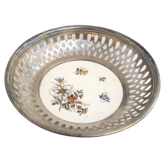 Late 19th Century Earthenware & Metal Bread Basket by Max Dannhorn, 1890s For Sale