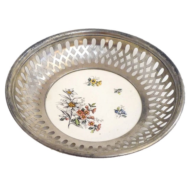 Late 19th Century Earthenware & Metal Bread Basket by Max Dannhorn, 1890s For Sale