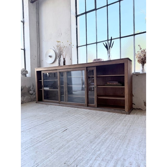 1950s Pine and Oak Sideboard with Glass Doors, 1950s For Sale - Image 5 of 18