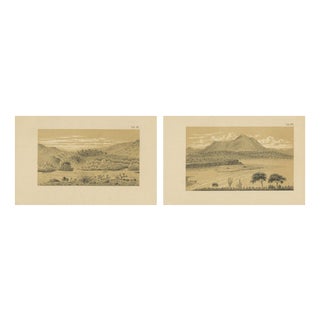 After Karl Martin, Aruba Landscape & Mountain Views, Dutch West Indies, 1888, Prints, Set of 2 For Sale