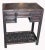 Wood Chinese Vintage Dark Lacquered Wood Dressing Table With Mirror and Drawers For Sale - Image 7 of 8