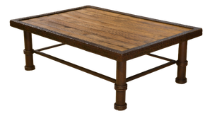 Brutalist Coffee Table in Wood and Wrought Iron, 1960s