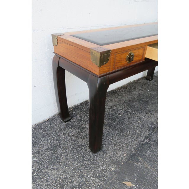 Bassett Hollywood Regency Long Narrow Library Tv Console Table Desk For Sale - Image 10 of 13