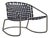 Brown Jordan Kantan Aluminum Suncloth Motion Lounge Chair, Mica frame with Marine fabric For Sale