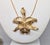 Vintage 1964 Signed Napier Goldtone & Faux-Pearl Orchid Pendant Necklace For Sale - Image 10 of 11