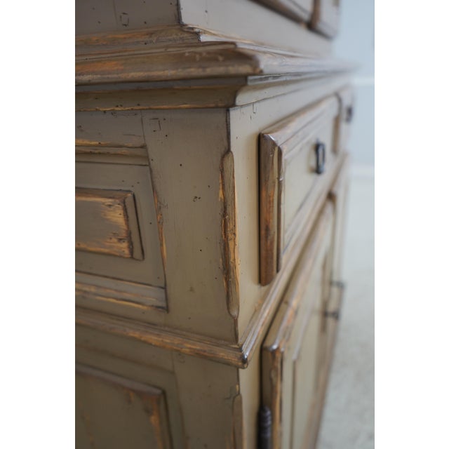 Woodland Large Country Distressed Painted Cabinet For Sale - Image 15 of 17