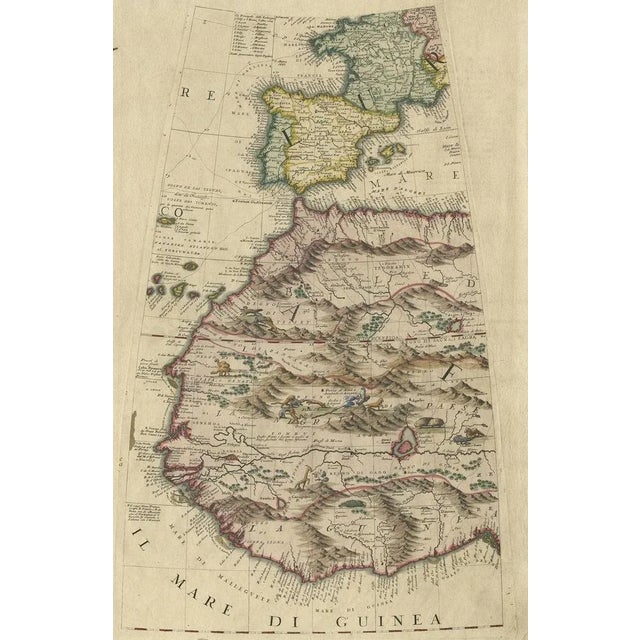 Antique Globe Gore: Southwestern Europe and West Africa by Vincenzo Coronelli This exquisite, hand-colored globe gore by...