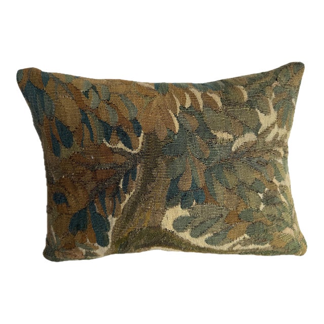 17th Century Flemish Verdure Tapestry Pillow For Sale