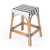 Robias 24.5 in. Seat Height Rectangular Rattan Backless Counter Stool with Footrest, White/Navy Stripe/ Natural Rattan Frame For Sale - Image 9 of 9