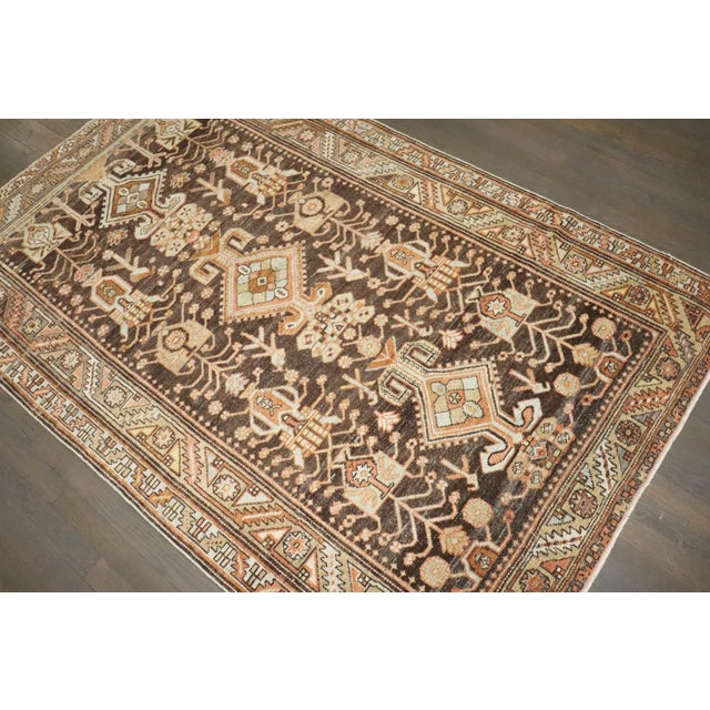 Brown Early 20th Century Brown Persian Kurd Bakhtiari - 4'3" x 6'7" For Sale - Image 8 of 9