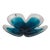 Mats Jonasson Maleras Lucky Four Leaf Clover Full Lead Flower Blue Bowl, Sweden For Sale