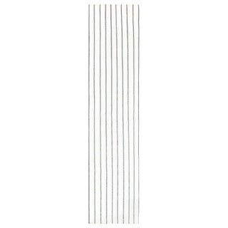 Modern Handwoven Indian Dhurrie Runner in Ivory with Indigo by Doris Leslie Blau For Sale