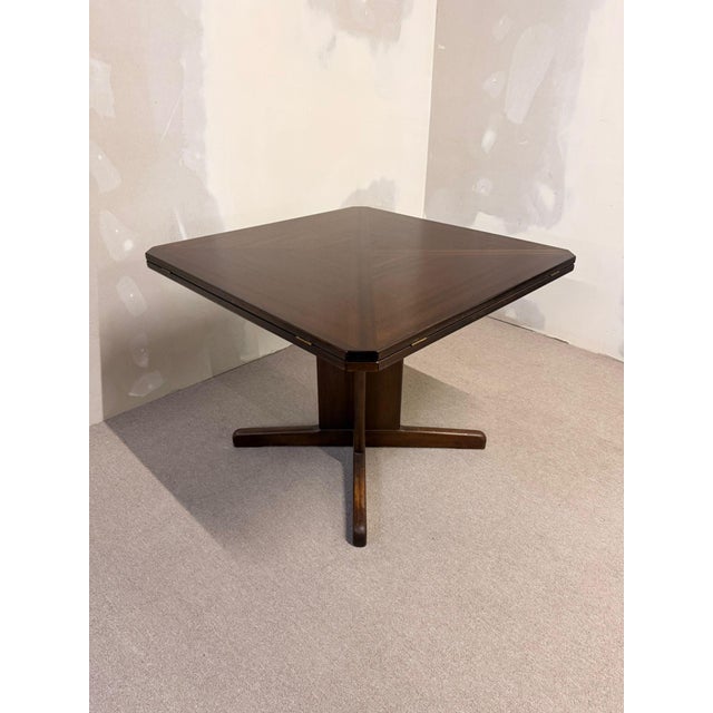 Brown Mid-Century Danish Square-to-Round Convertible Dining Table, 1980s For Sale - Image 8 of 13