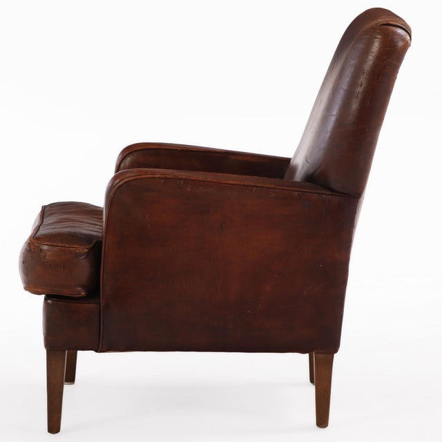 Mid-Century Modern A Dutch Classic Leather Club Chair, C. 1960. For Sale - Image 3 of 9