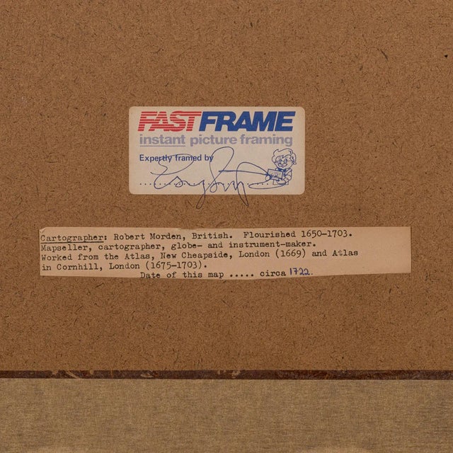 1720's Antique Lithography Map of Durham For Sale - Image 12 of 12