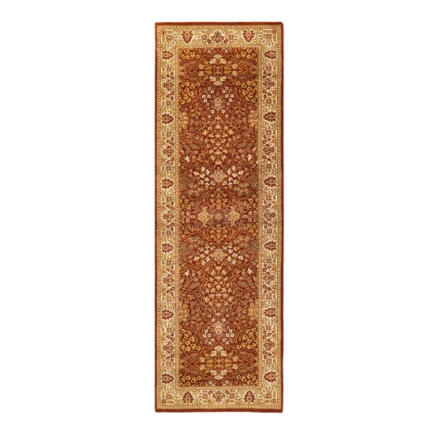 Mogul, One-of-a-Kind Hand-Knotted Runner Rug - Orange, 2' 8" x 8' 3" For Sale