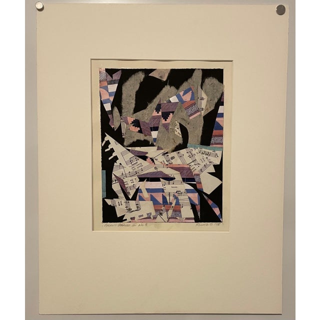 John Rozelle, Grant Series Torn Paper Collage Painting African American Artist John Rozelle, 1988 For Sale - Image 4 of 5
