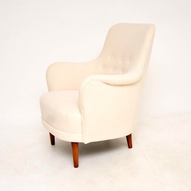 Carl Malmsten Vintage Swedish Samsas Lounge Chair attributed to Carl Malmsten, 1960s For Sale - Image 4 of 9