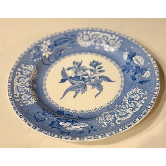 English Early 20th Century Spode Blue Camila Salad Plate For Sale - Image 3 of 8