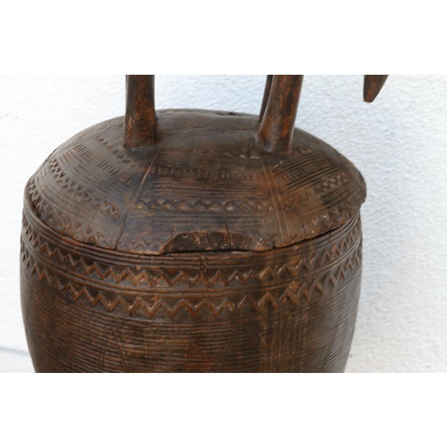 Brown 57" Tall Antique Dogon Equestrian Vessel Statue For Sale - Image 8 of 12