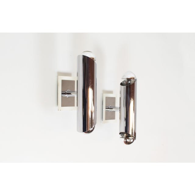 Chrome Wall Lamps in the style of Sciolari, 1980s, Set of 2 For Sale - Image 10 of 10