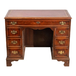 19th Century Antique Georgian Style Mahogany Kneehole Desk For Sale
