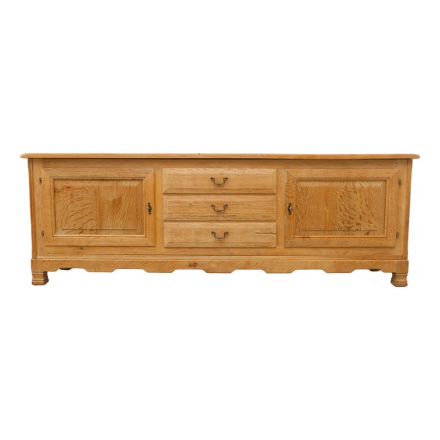 Mid-Century Farmhouse Danish Oak Sideboard by Henning Kjærnulf for EG, 1960s For Sale
