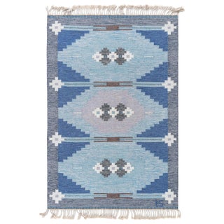 Doris Leslie Blau Vintage Swedish Flat-Weave Rug by Ingegerd Silow For Sale