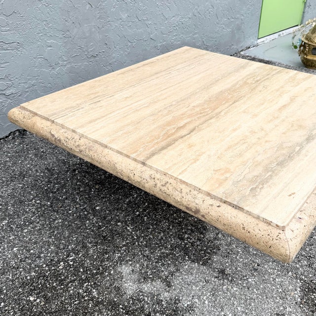 2000 - 2009 Italian Travertine Bullnose Edge Coffee Table For Sale - Image 5 of 10