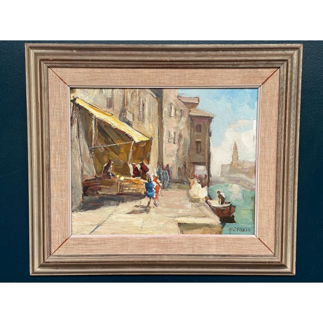 Knut Norman, Venice, 1950s, Oil on Panel, Framed For Sale - Image 5 of 11