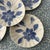 Antique Blue Ridge Southern Potteries Hand Painted Blue and White Flower Small Plates - Set of 8 For Sale - Image 4 of 6