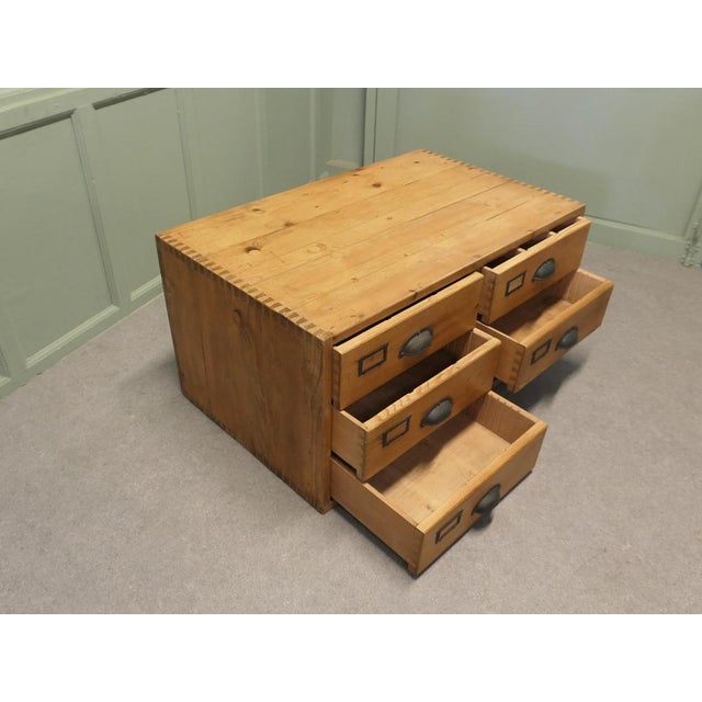 1900 - 1909 Pine Filing Cabinet with Drawers, 19th Century For Sale - Image 5 of 9