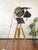 Model 612 The Sputnik Movie Spotlight on Wooden 101 Ama Tripod Floor Lamp by Mole Richardson, 1950s For Sale - Image 4 of 18