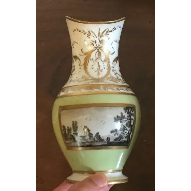 Gold Antique 19th Century Old Porcelain Cream Hand Painted Pitcher For Sale - Image 8 of 13