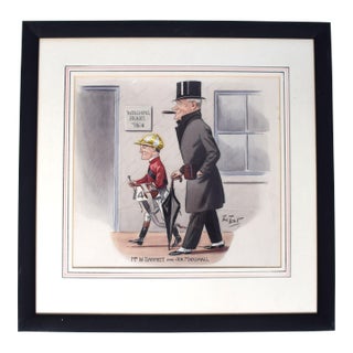 Mr W Barnett, Racehorse Owner and Joe Marshall, Jockey Watercolour by Peter Ronald 'The Tout' Buchanan (British, 1881-1964) For Sale