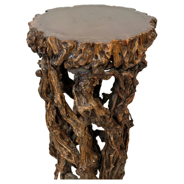 Late 19th Century Hand-Carved Wooden Tree Root Pedestal For Sale - Image 4 of 5