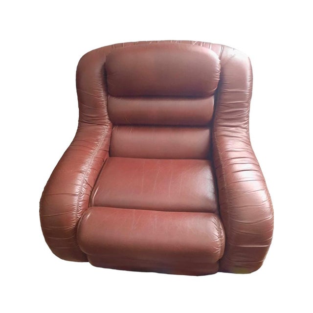 Anatomical Leather Sofa and Armchairs in the style of Joe Di Maggio, 1970s, Set of 3 For Sale - Image 6 of 6