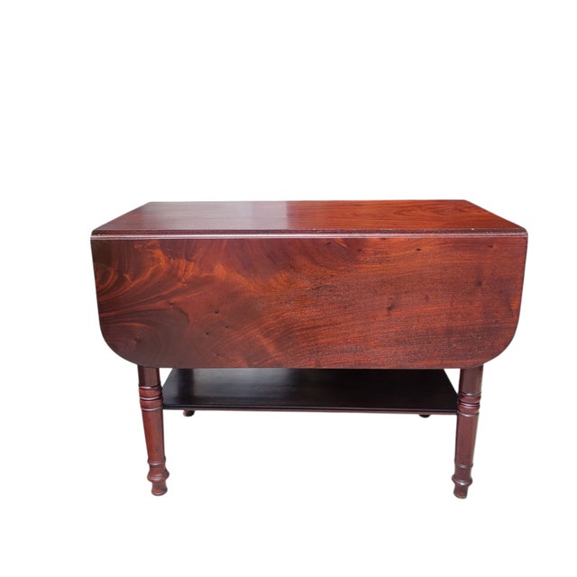 Flame Mahogany Drop Leaf Table For Sale - Image 4 of 12