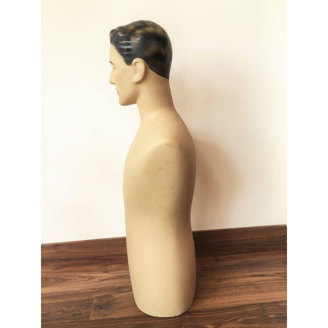 Mid 20th Century Art Deco Plaster Bust, Painted Mannequin For Sale - Image 4 of 6