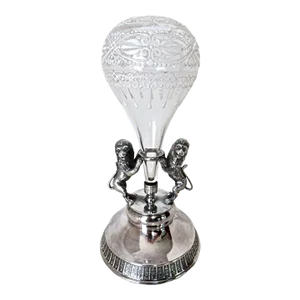 Pair of Passant Lions With Hot Air Balloon, Silver Plate Epergne, Meriden, Late 19th Century