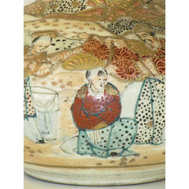 Mid 19th Century Vase SATSUMA ANTIQUE MEIJI JAPANESE KYOTO Ceramic For Sale - Image 14 of 16