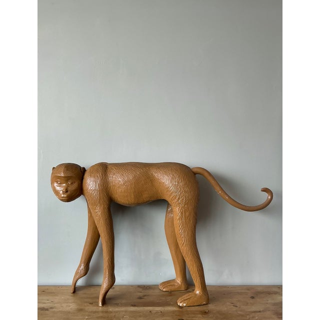 Hollywood Regency Vintage Molded Resin Monkey For Sale - Image 3 of 12