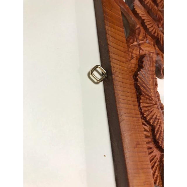 Antique Japanese Hand Carved Wall Hanging Wood Panel For Sale In Los Angeles - Image 6 of 7