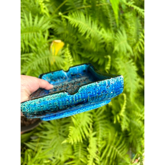 Aldo Londi Aldo Londi Rimini Blu Bitossi Ceramic Ashtray Trinket Dish, Vintage Italy 1960s For Sale - Image 4 of 11