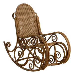 Thonet Faux Bamboo and Rattan Rocking Chair, Antique, Austria, Early 19th Century