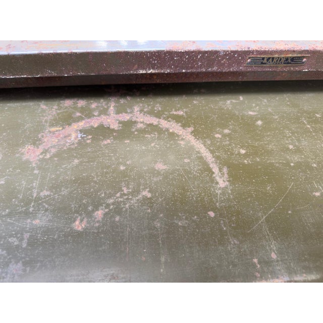 Metal Remington Rand/Kardex Industrial Steel Work Table, C. 1930 For Sale - Image 7 of 14